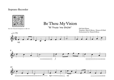 Be Thou My Vision - "Bí Thusa 'mo Shúile" - Easy Soprano Recorder (arr. Daniel H Rosa)