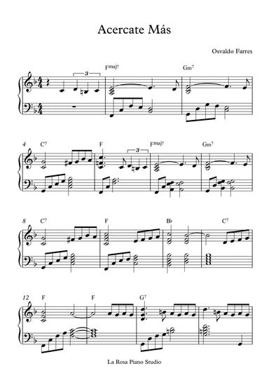 Come Closer To Me (acercate Mas) (arr. La Rosa Piano Studio)