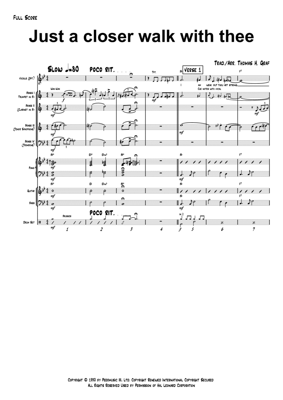 Just A Closer Walk With Thee - New Orleans Funeral  - Jazz Band (arr. Thomas Graf)