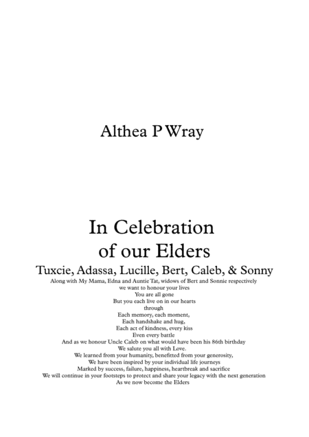 In Celebration of our Elders