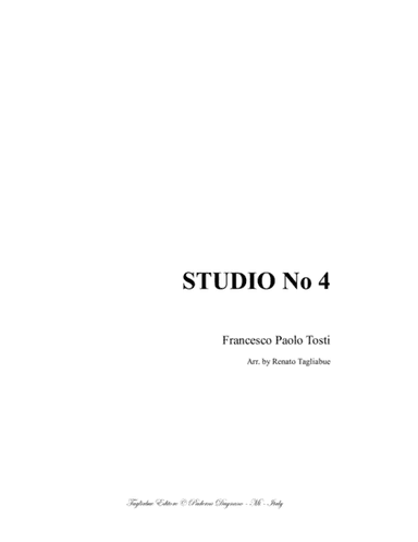 STUDIO No 4 - F.P. Tosti - Solfeggio sung for  Voice and Piano (arr. Renato Tagliabue)