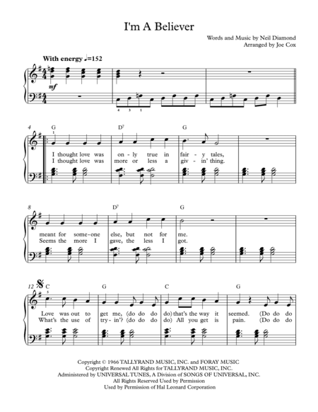 I'm A Believer (arr. Joe Cox)
