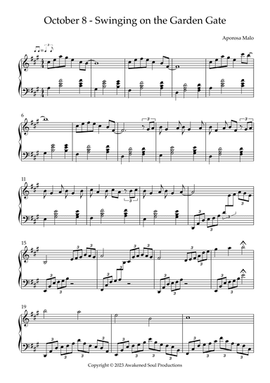 October 8 - Swinging on the Garden Gate