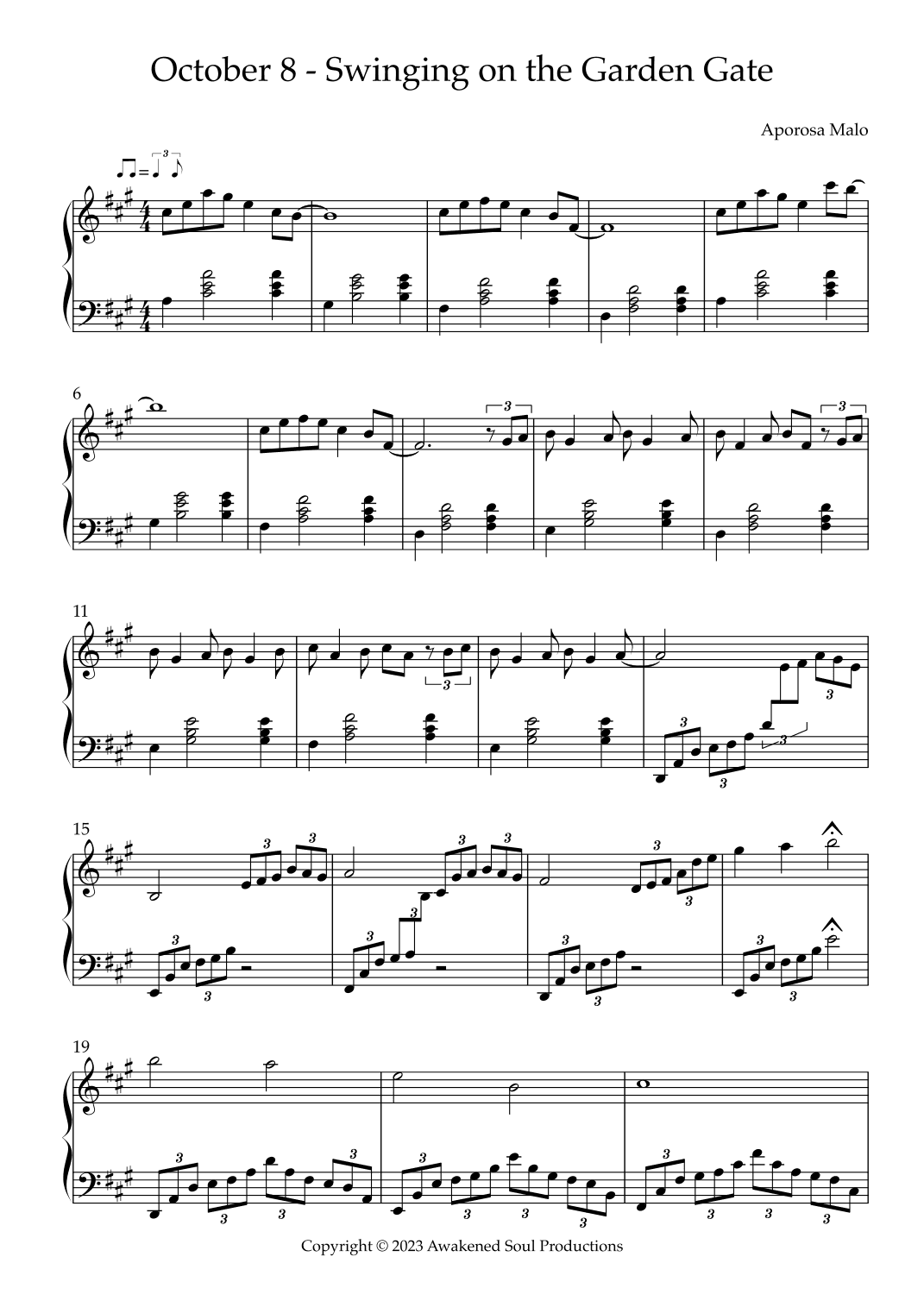 October 8 - Swinging on the Garden Gate