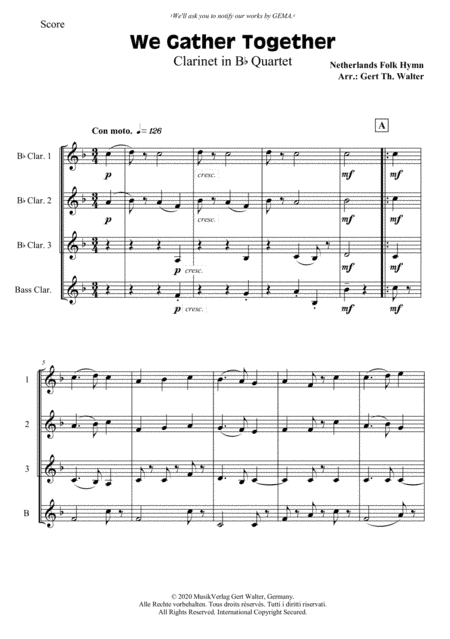 We Gather Together (arr. Gert Th. Walter)