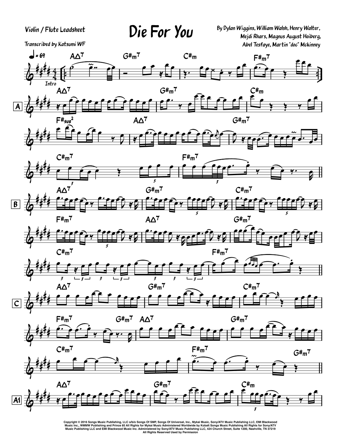 Die For You (arr. Katsumi WF)