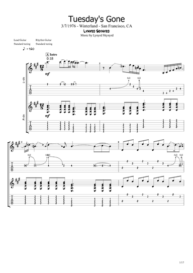 Tuesday's Gone (arr. Z Executor)