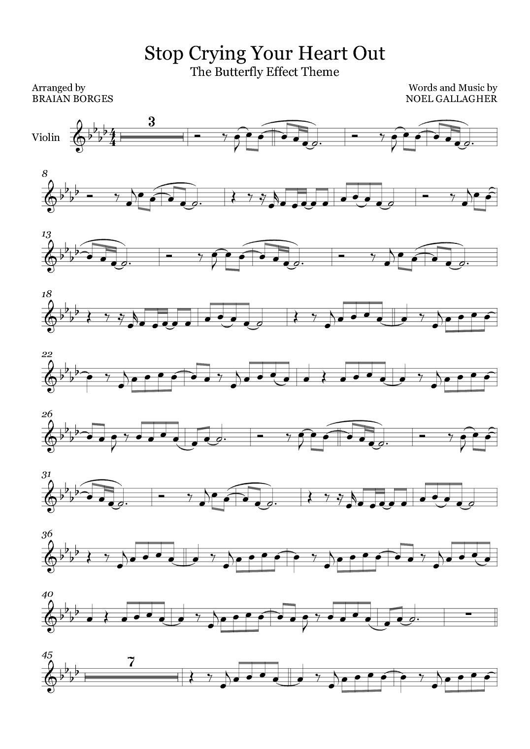 Stop Crying Your Heart Out (arr. Braian Borges)
