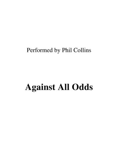 Against All Odds (take A Look At Me Now) (arr. Ronn M)