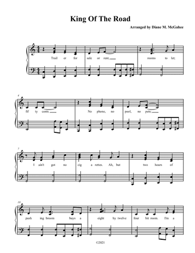 King Of The Road (arr. Diane M. McGahee)