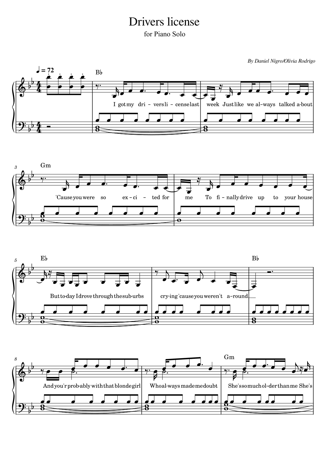 Drivers License (arr. poon)