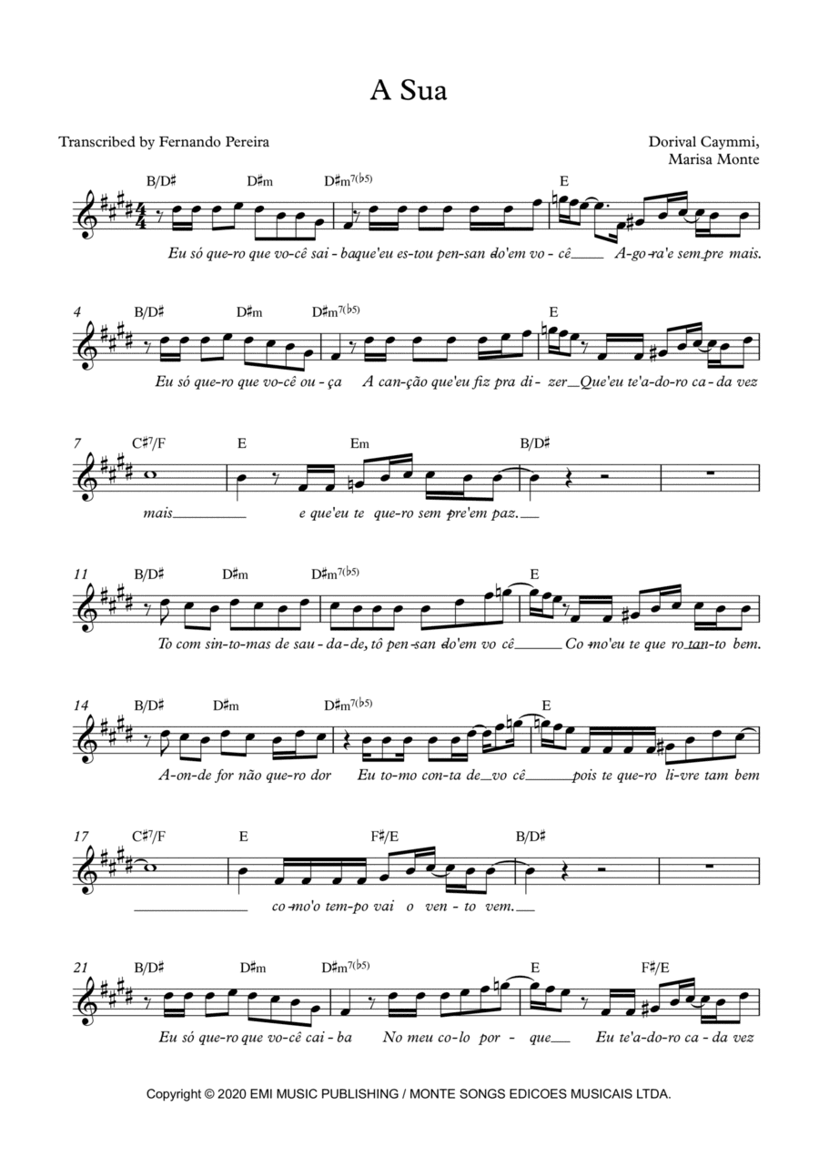 A Sua (arr. Fernando Pereira)