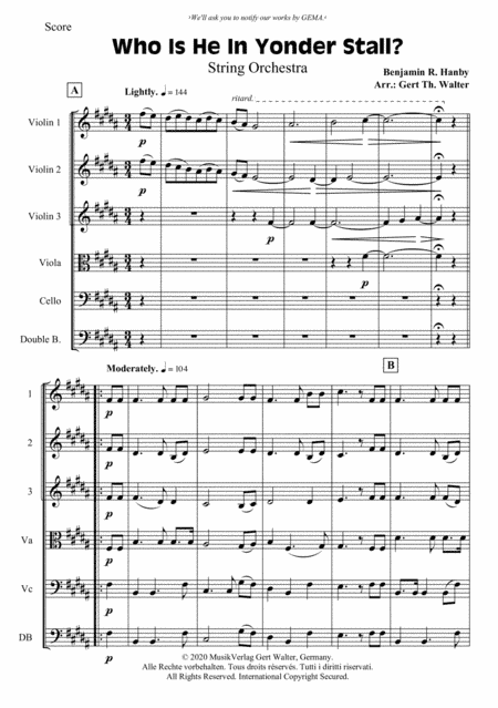 Who Is He In Yonder Stall? (arr. Gert Th. Walter)