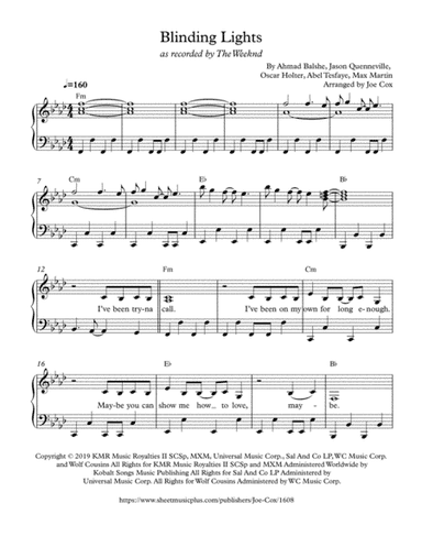 Blinding Lights (arr. Joe Cox)
