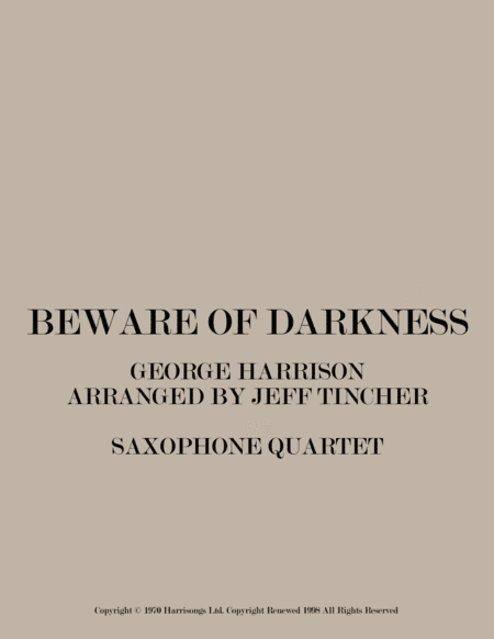 Beware Of Darkness (arr. Jeff Tincher)