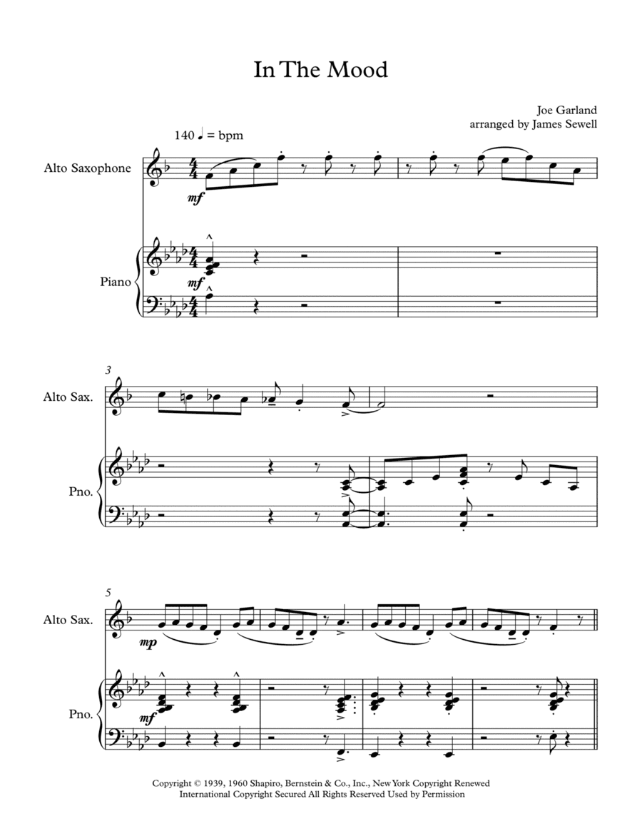 In The Mood (arr. James Sewell)