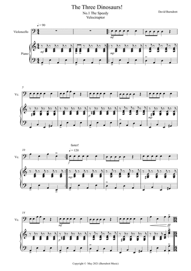 3 Dinosaur Pieces! for Cello and Piano