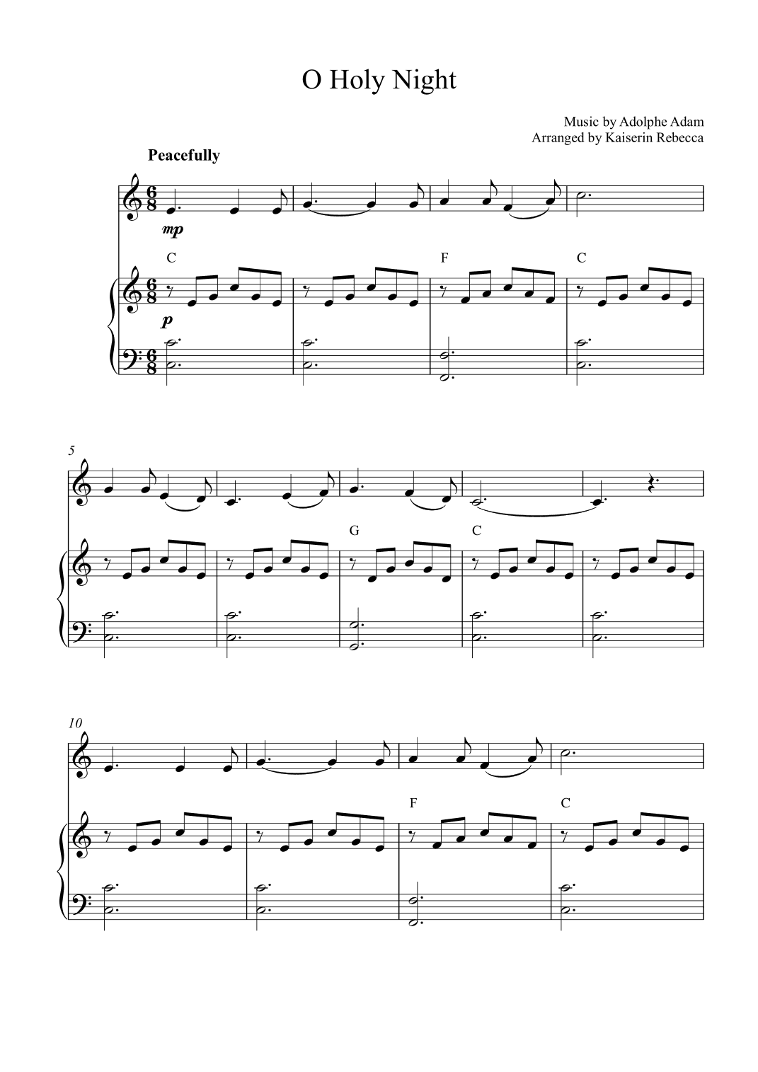 O Holy Night (arr. Kaiserin Rebecca)