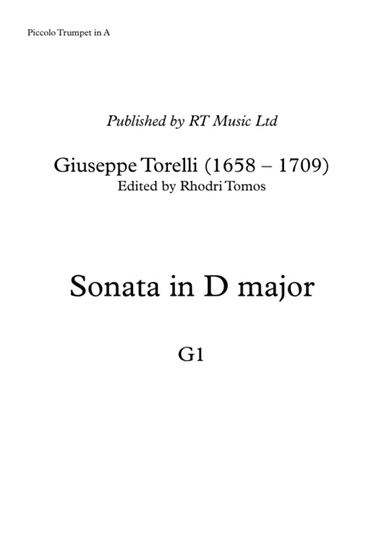 Torelli G1 Sonata for Trumpet in D major (arr. Rhodri Tomos)