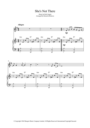 She's Not There (arr. Kaiserin Rebecca)