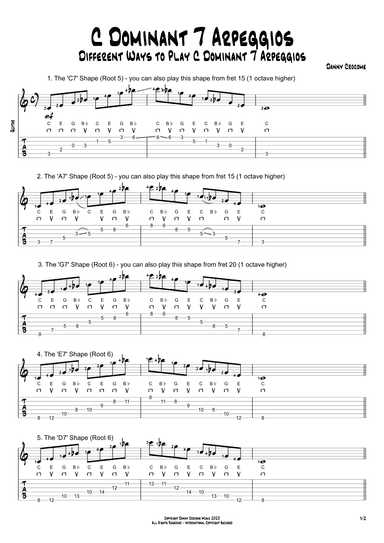 C Dominant 7 Arpeggios (5 Ways to Play)