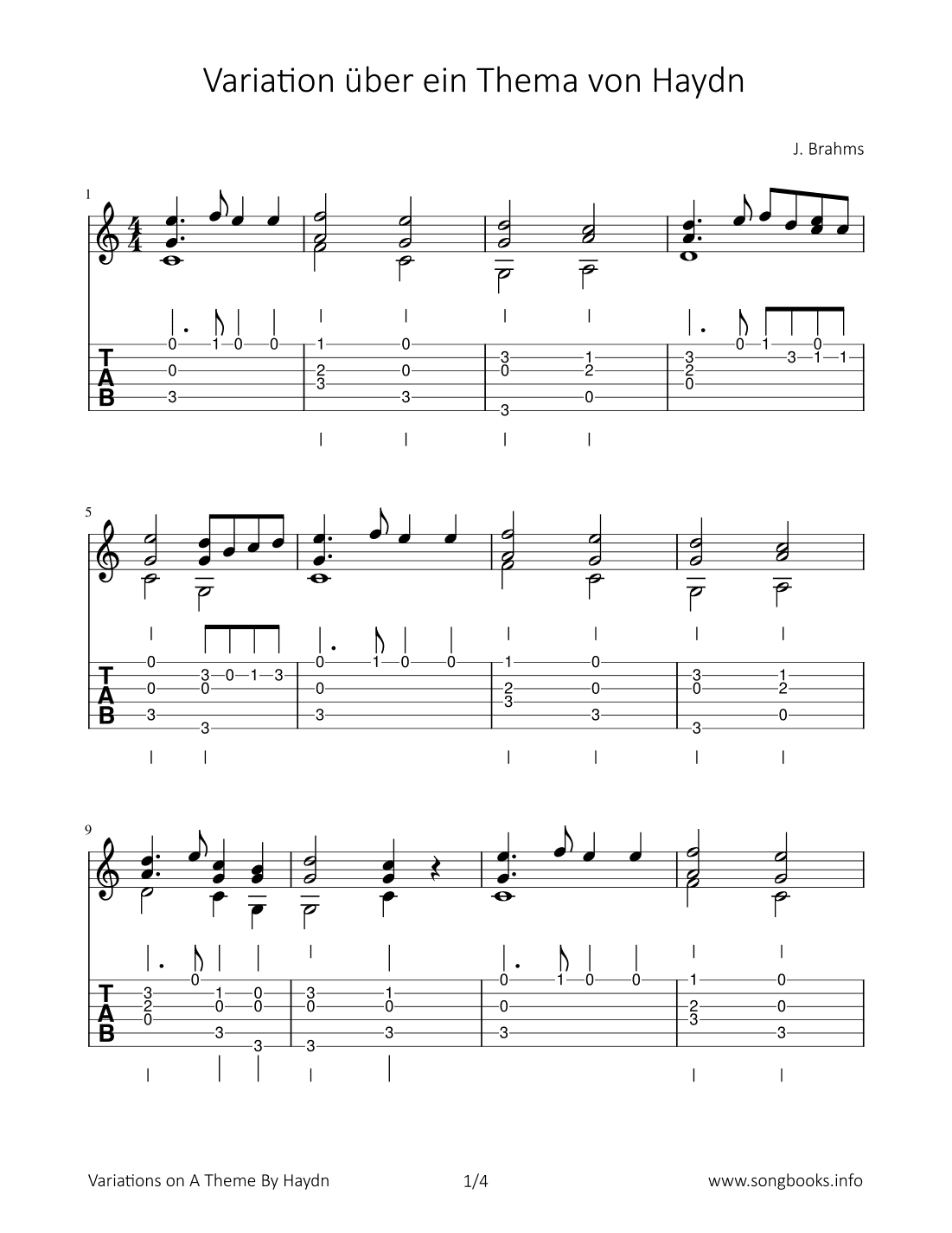 Variation über ein Thema von Haydn (arr. Bettina Schipp)