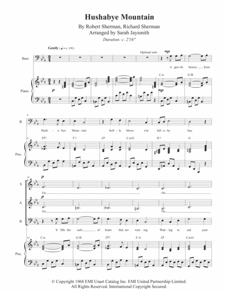 Hushabye Mountain (arr. Sarah Jaysmith)