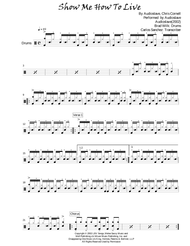 Show Me How To Live (arr. Carlos Sanchez)