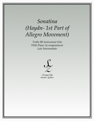 Sonatina-Haydn (treble Bb instrument solo) (arr. Sandra Zylstra)