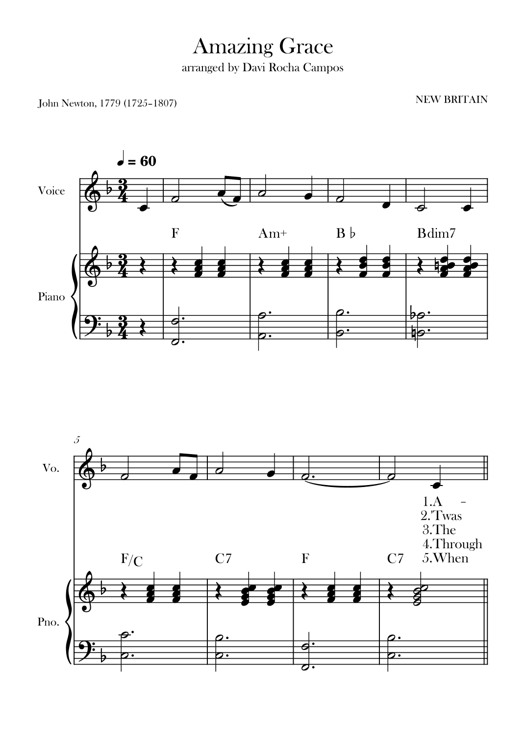 Amazing Grace (arr. Davi Rocha Campos)