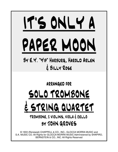 It's Only A Paper Moon (arr. John Groves)