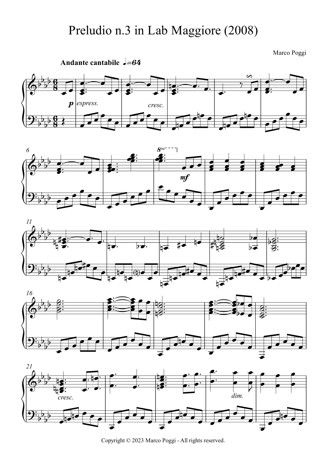 Preludio n.3 in Lab Maggiore