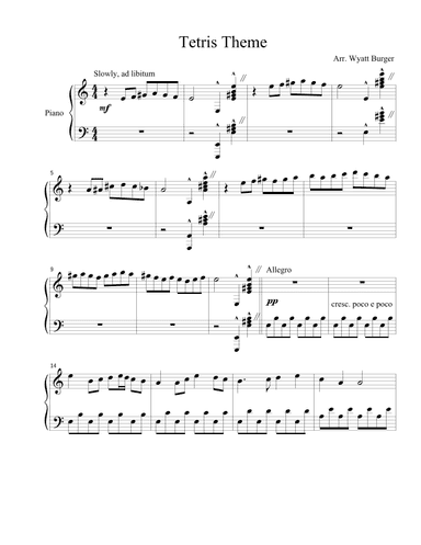Tetris Theme (arr. Wyatt Burger)