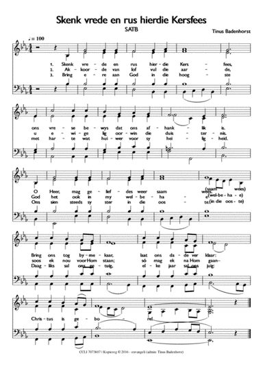 Skenk vrede en rus hierdie Kersfees - SATB