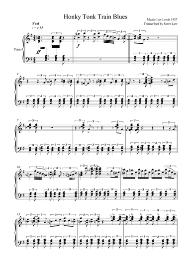 Honky Tonk Train (honky Tonk Train Blues) (arr. Steve Law)