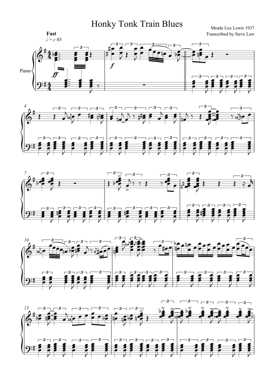 Honky Tonk Train (honky Tonk Train Blues) (arr. Steve Law)