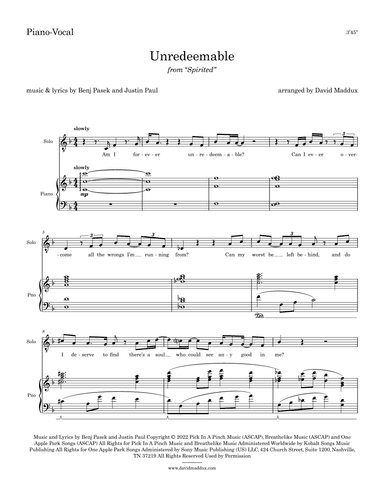 Unredeemable (arr. David Maddux)