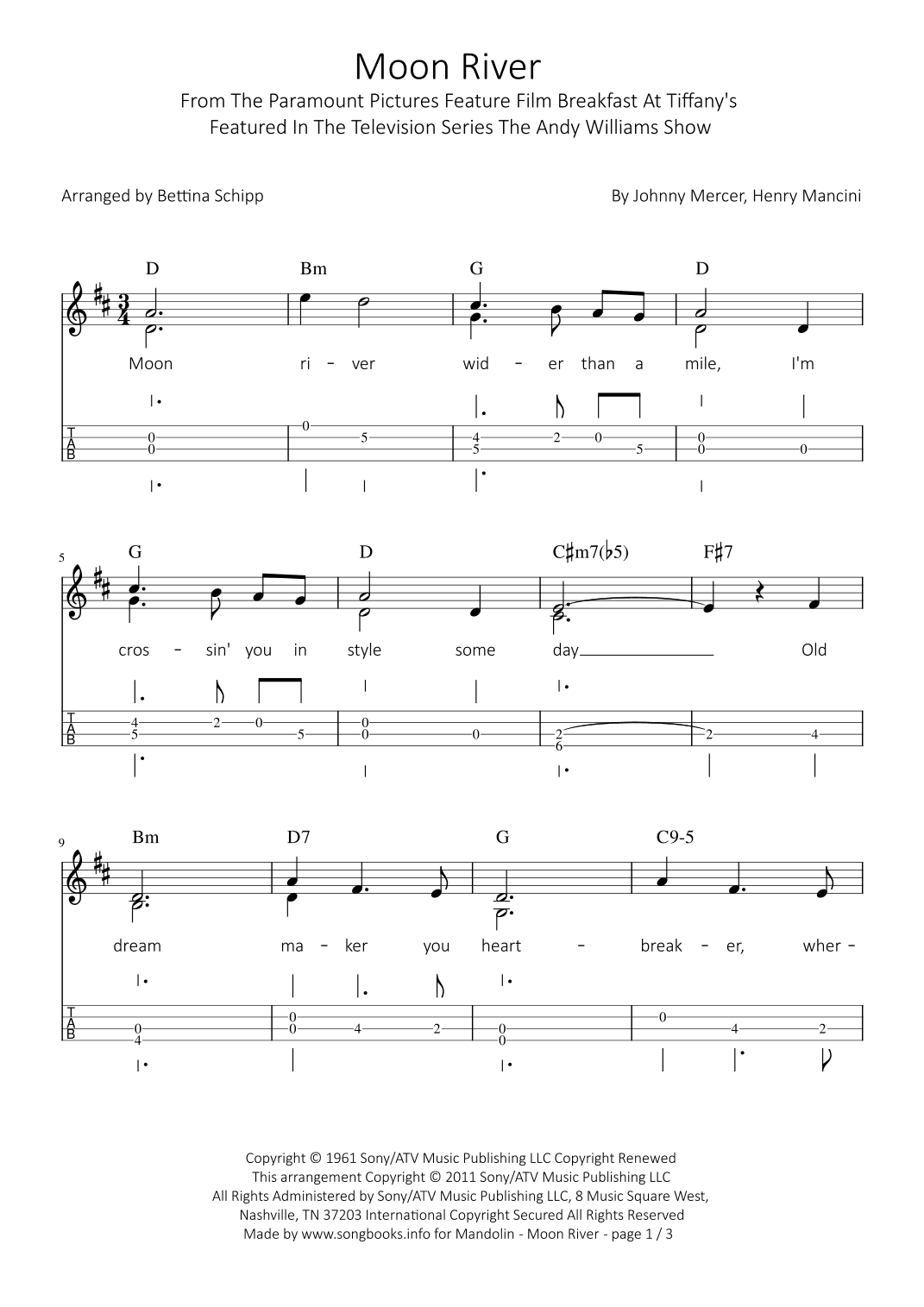 Moon River (arr. Bettina Schipp)