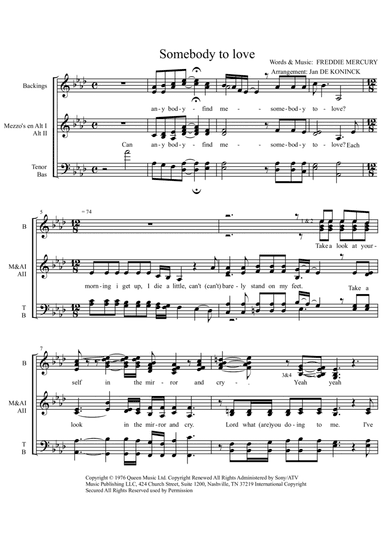 Somebody To Love (arr. Jan De Koninck)