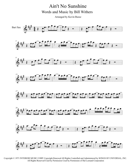 Ain't No Sunshine (arr. Kevin Busse)