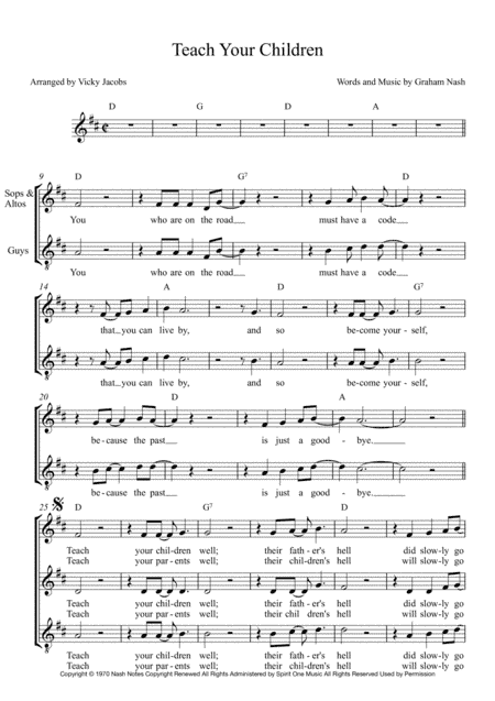 Teach Your Children (arr. Vicky Jacobs)