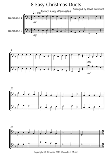 8 Christmas Duets for Trombone (arr. David Burndrett)