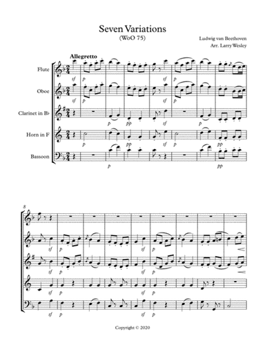 Beethoven: Seven Variations (arr. Larry Wesley)