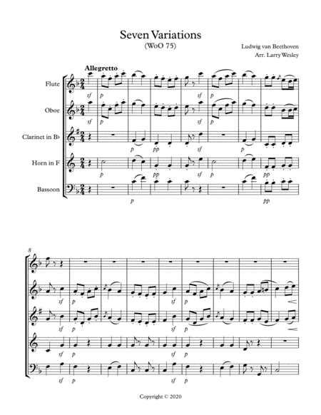 Beethoven: Seven Variations (arr. Larry Wesley)