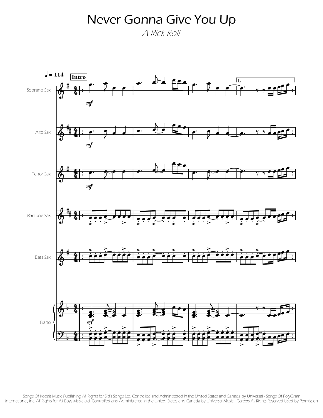 Never Gonna Give You Up (arr. Ygor Nunes)