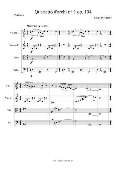 Quartetto d'archi n° 1 op. 104