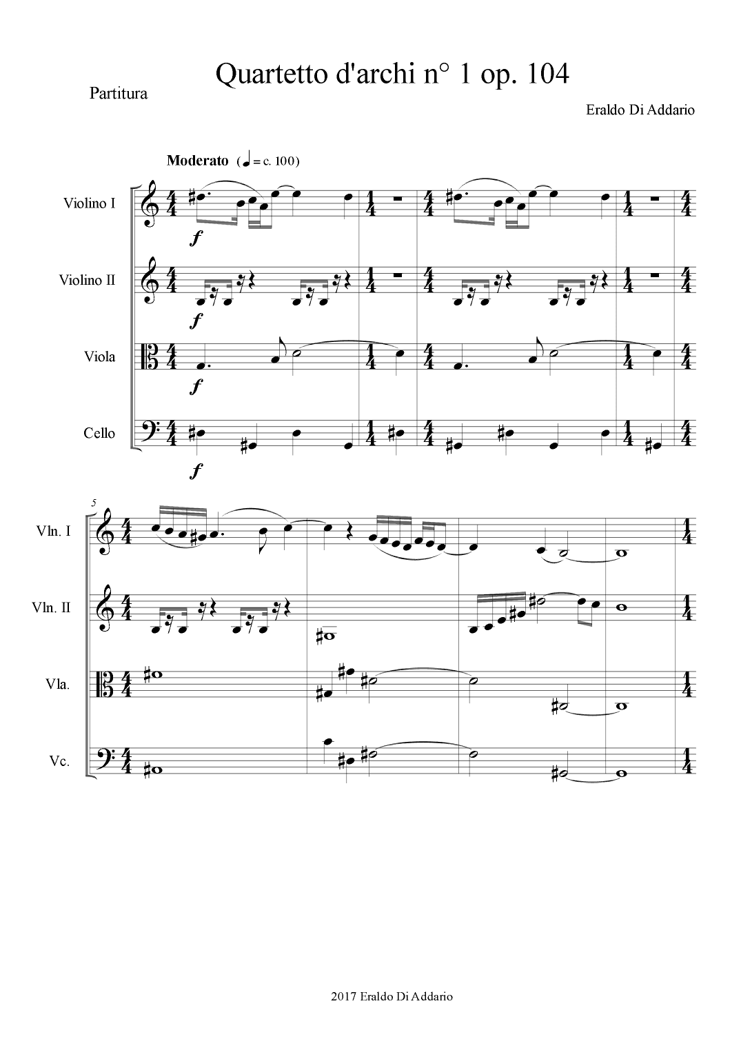 Quartetto d'archi n° 1 op. 104