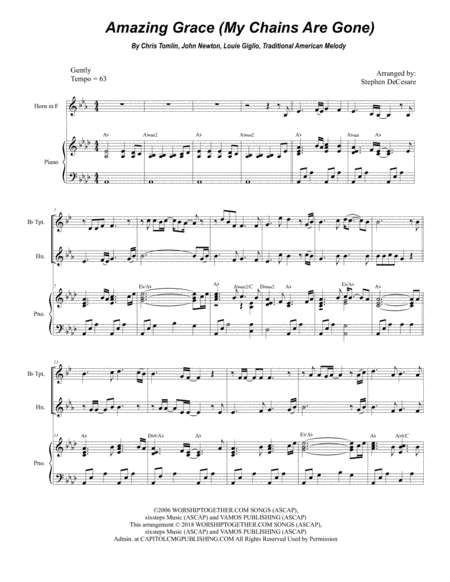 Amazing Grace (my Chains Are Gone) (arr. Stephen DeCesare)