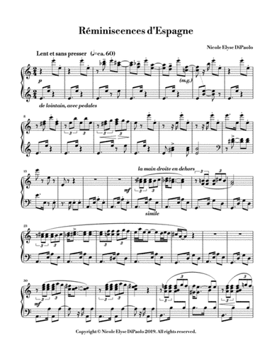 Réminiscences d'Espagne (Habañera) - Intermediate Impressionist Piano Piece for Ravel Preparation