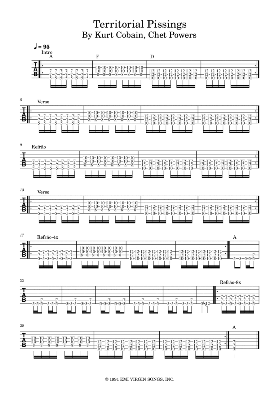 Territorial Pissings (arr. Madelu Lopes)